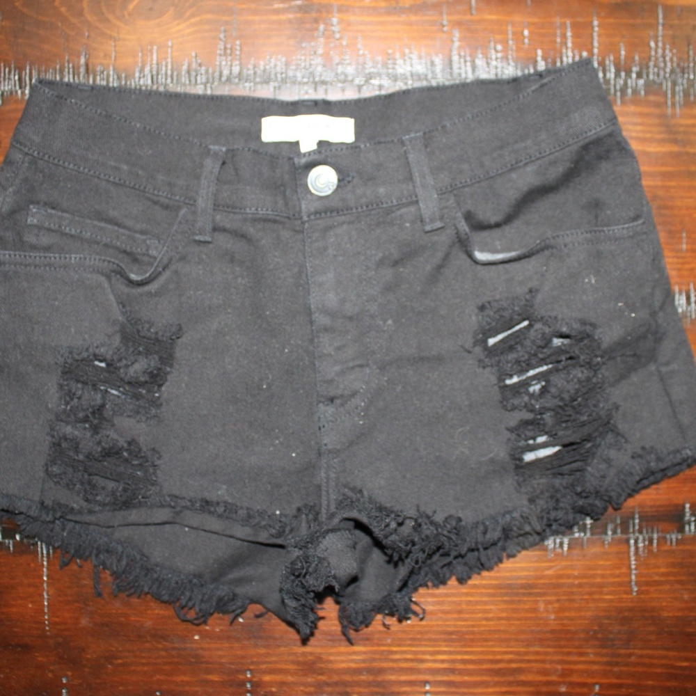 O2 Denim High Rise Black Jean Shorts - Picture 10 of 11